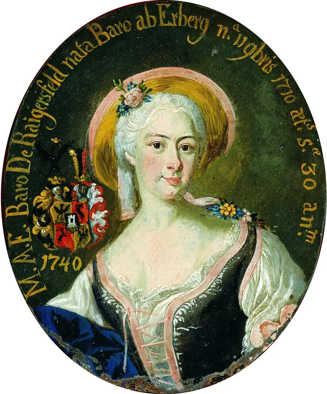 Franz Linder: Marija Ana Elizabeta baronica Raigersfeld, rojena Erberg, (1757/1759). FOTO: Tomaž Lauko, © Narodni Muzej Slovenije