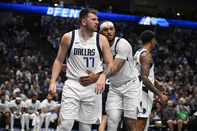 Luka Dončić in Daniel Gafford sta se pri Dallasu odlično ujela. FOTO: Jerome Miron/Usa Today Sports Via Reuters Con