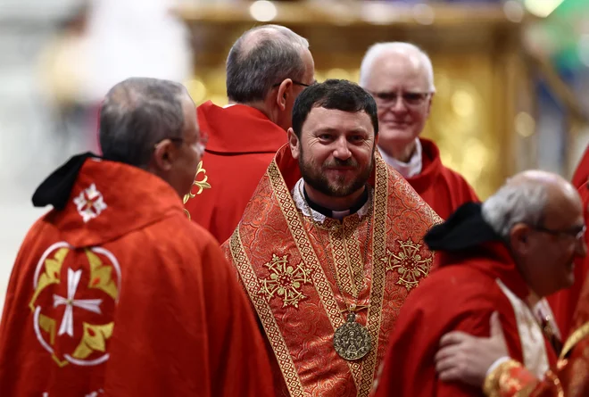 Najmlajši kardinal Mykola Bychok. FOTO: Yara Nardi/Reuters
