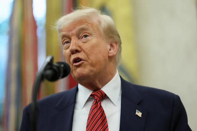 Donald Trump je povzročil potres v globalni trgovini. FOTO: Leah Millis/Reuters