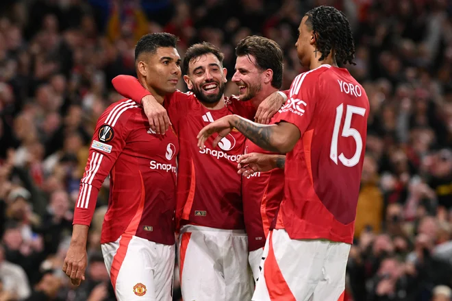 Nogometaši Manchester Uniteda so slavili zanesljivo zmago. FOTO: Oli Scarff/AFP