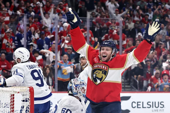 Brad Marchand je bil junak zmage Floride. FOTO: Carmen Mandato/AFP