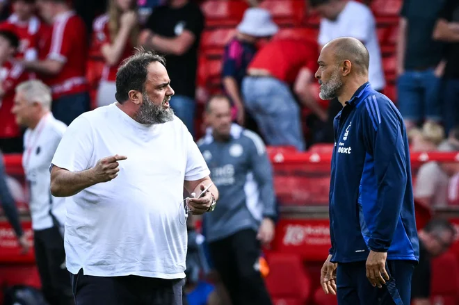 Evangelos Marinakis se je jezil na trenerja Nuna Espirita Santa. FOTO: Justin Tallis/AFP