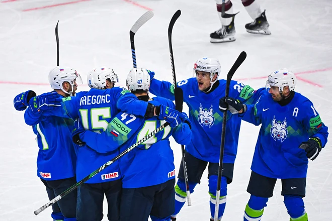 Blaž Gregorc je dosegel drugi gol za Slovenijo. FOTO: Jonathan Nackstrand/AFP