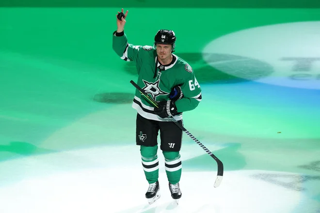 Finski zvezdnik Mikael Granlund je zabil vse tri gole za Dallas Stars. FOTO: Sam Hodde/AFP