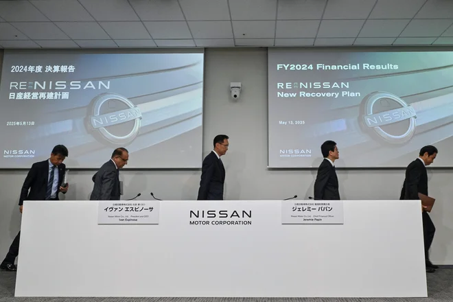 Nissan je bil nekoč že v hudi krizi, zdaj ima znova precejšnje težave in se bo ostro prestrukturiral.
FOTO: Richard A. Brooks/AFP