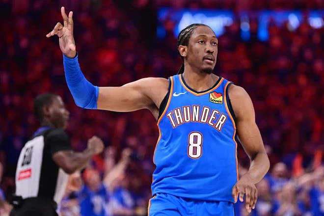 Jalen Williams je eden ključnih igralcev Oklahome. FOTO: Joshua Gateley/AFP