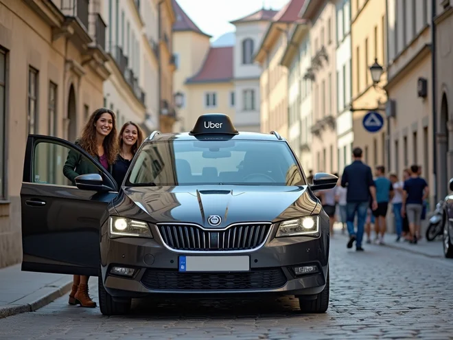 Ameriško podjetje Uber Technologies Inc. danes uradno začenja opravljati storitve prevozov v Sloveniji. FOTO: Ddp Ui