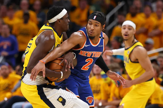 Knicksi so s to zmago postali prva ekipa v zgodovini lige NBA, ki je v eni končnici trikrat nadoknadila zaostanek dvajsetih točk. FOTO: Gregory Shamus/AFP