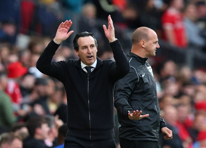 Emery je z Aston Villo imel izjemno priložnost, da se uvrsti v ligo prvakov, a mu proti odpisanemu Manchester Unitedu ni uspelo. FOTO: Craig Brough/Reuters