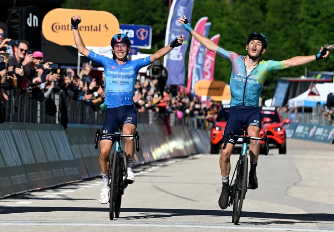 Christian Scaroni in Lorenzo Fortunato (oba XDS Astana) sta bila danes neulovljiva. FOTO: Jennifer Lorenzini Reuters