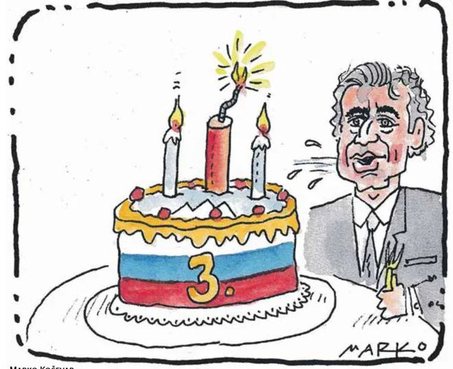 Obletnica. KARIKATURA: Marko Kočevar