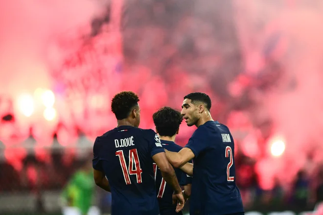 PSG se je s 5:0 podpisal pod najvišjo zmago v finalih lige prvakov. FOTO: Marco Bertorello/AFP