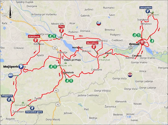 Zemljevid tretje etape dirke po Sloveniji FOTO: Tour of Slovenia