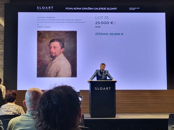 Dela Ivana Groharja, ki so redko na trgu, ostajajo magnet za nekatere zbiratelje. Najvišje, do 40.800 evrov, je tokrat segel njegov avtoportret. Odštel jih je ali še bo zasebni zbiralec. FOTO: V. U.