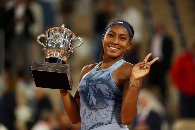 Coco Gauff si je z osvojitvijo pokala v Roland-Garrosu uresničila otroške sanje. FOTO: Lisi Niesner/Reuters