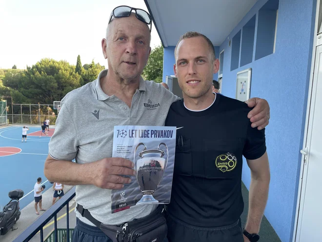 Danilo Sergaš with Delo's Annex on the Champions League and in the company of Judge Mate Tozana Photo Rok Tamše