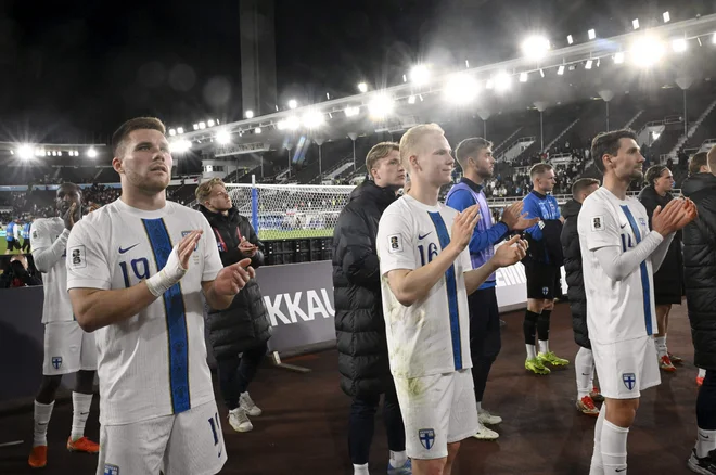 Finci so zadržano proslavili zmago nad Poljaki. FOTO: Markku Ulander/AFP