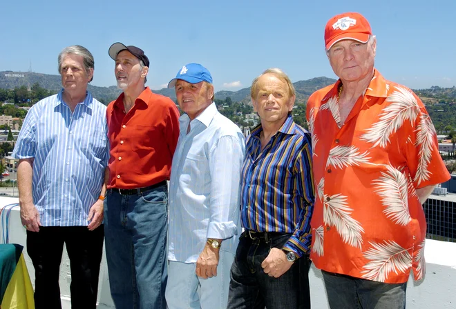 Člani Beach Boys: Brian Wilson, David Marks, Bruce Johnston, Al Jardine and Mike Love. FOTO: Chris Pizzello/Reuters