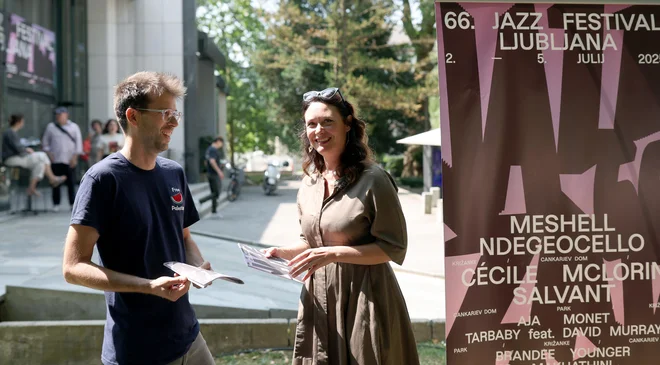 Sokurator Borja Močnik in umetniška vodja Jazz festivala Ljubljana Tina ­Lešničar sta pripravila bogat in razgiban program. FOTO: Blaž Samec/Delo