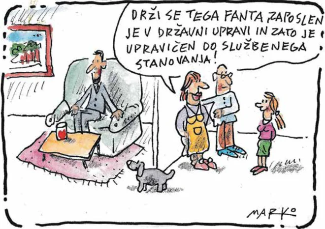 Starševski nasvet. KARIKATURA: Marko Kočevar