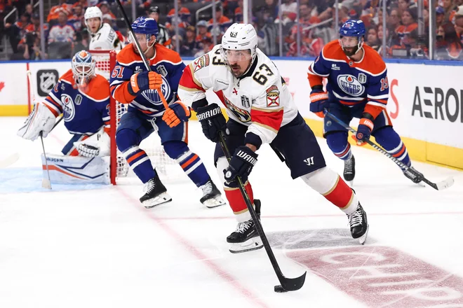 Brad Marchand je bil dvakratni strelec za Florido. FOTO: Jamie Squire/AFP