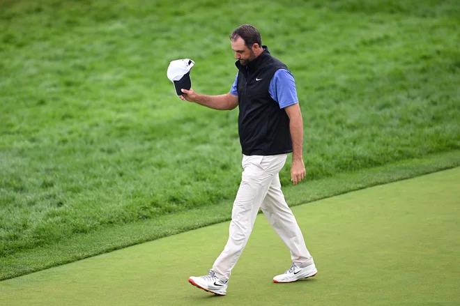 Prvi igralec sveta Scottie Scheffler je zasedel 7. mesto. FOTO: Ross Kinnaird Getty Images Via AFP