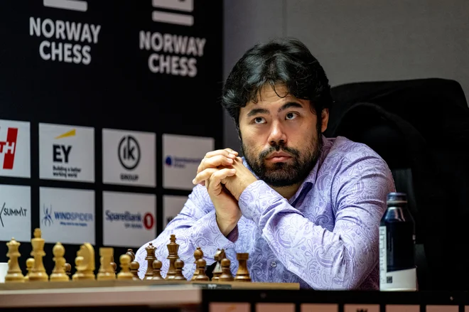 Hikaru Nakamura je prispeval svoj delež k zmagoslavju mednarodne ekipe WR Chess Team. FOTO: Carina Johansen/Reuters
