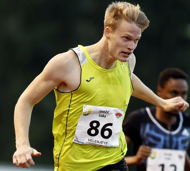 Največji preskok mu je uspel leta 2015 v Velenju, ko je za sekundo izboljšal osebni rekord (45,44) in izpolnil normo za člansko svetovno prvenstvo. FOTO: Tomi Lombar/Delo