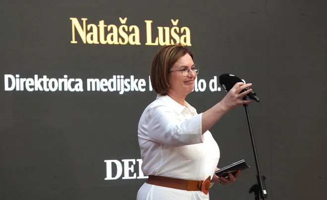 Nataša Luša je poudarila potrebo po književnosti, pa tudi po novi medijski zakonodaji. FOTO: Blaž Samec/Delo