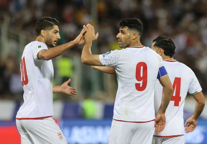 Iranska nogometna reprezentanca si je že zagotovila nastop na SP 2026. FOTO: Wana News Agency Via Reuters
