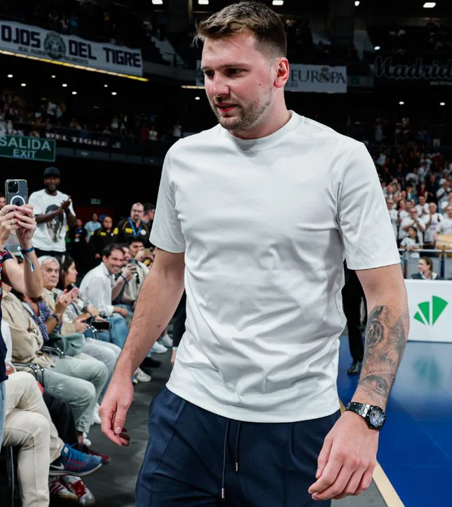 Luka Dončić se je mudil tudi v Madridu, kjer je bilo vidno, da je shujšal. FOTO: X