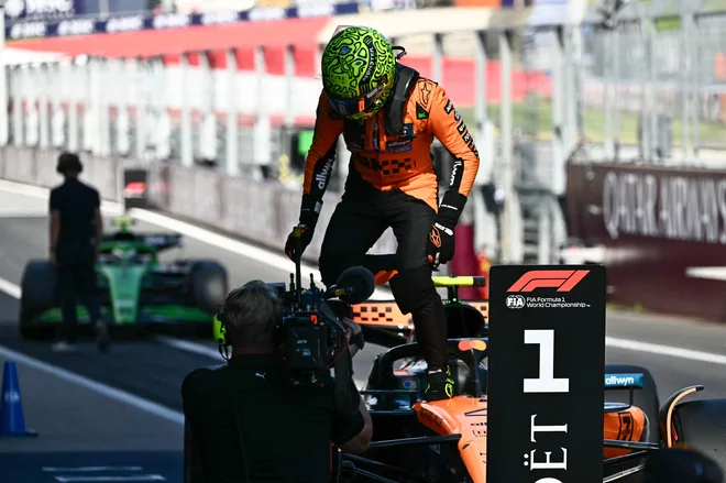 Lando Norris je bil najhitrejši v kvalifikacijah. FOTO: Joe Klamar/AFP
