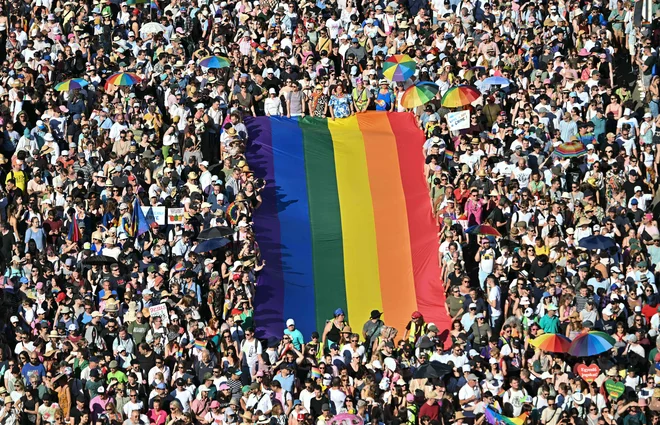 Danes je sicer mednarodni dan ponosa skupnosti LGBTIQ+. FOTO: Attila Kisbenedek/AFP