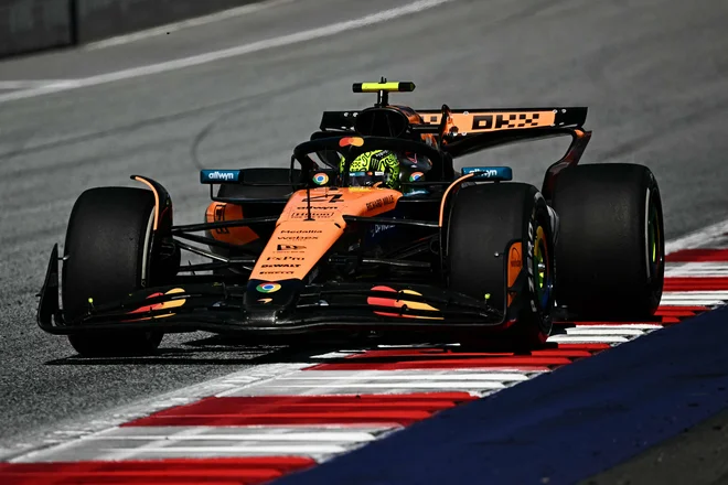 Lando Norris je bil najhitrejši v Spielbergu. FOTO: Joe Klamar/AFP