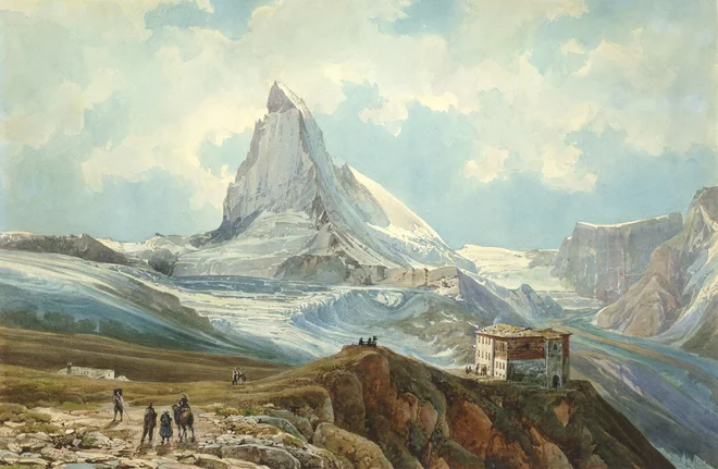 Thomas Ender: Matterhorn, pogled z Gornergrata, 1854 FOTO: © Albertina, Dunaj