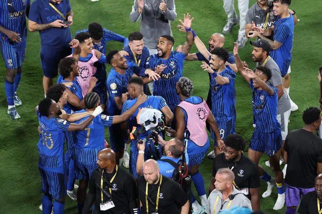 Nogometaši Al Hilala so na svetovnem klubskem prvenstvu v nogometu pripravili veliko senzacijo, za preboj v četrtfinle so premagali Manchester City. FOTO: Megan Briggs/Getty Images Via AFP