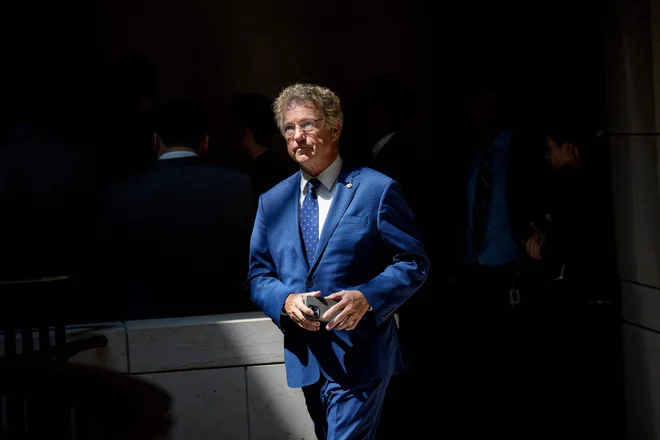 Senator iz Kentuckyja Rand Paul ne soglaša z višanjem meje zadolževanja. FOTO: Andrew Harnik Getty Images via AFP