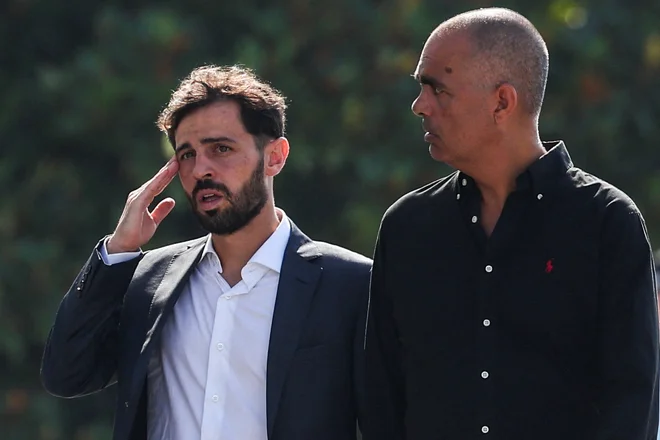 Portugalski reprezentant in član Manchester Uniteda Bernardo Silva. FOTO: Pedro Nunes/Reuters