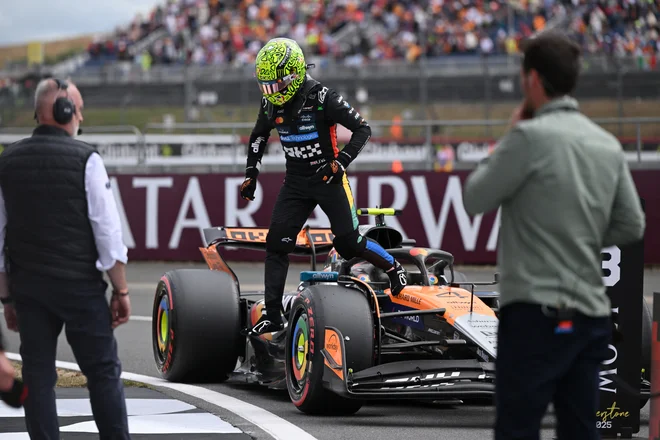 Lando Norris ni bil najvdušen s tretjim mestom. FOTO: Jaimi Joy/ Reuters
