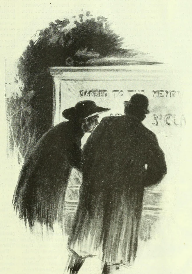 Ilustrtacija kratke zgodbe Znamenje zlomljenega meča. FOTO: George Fort Gibbs