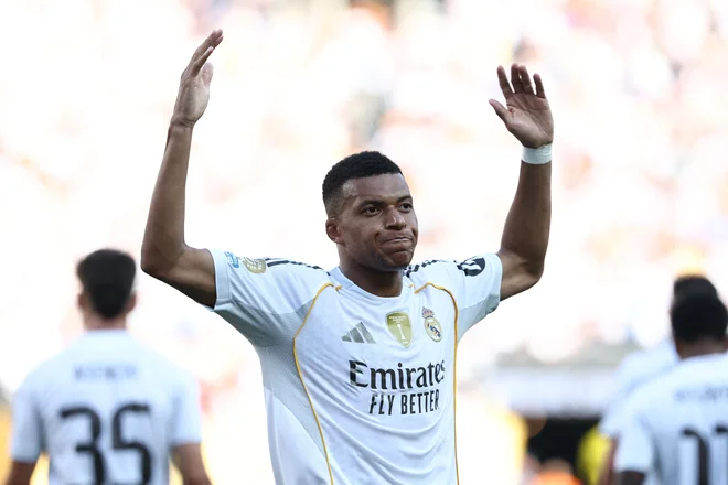 Kylian Mbappe je potrdil zmago Reala. FOTO: Franck Fife/AFP