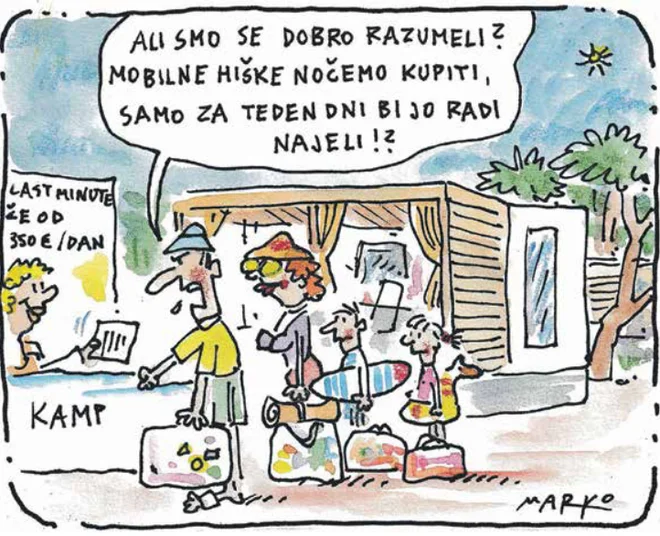 Vroča sezona. KARIKATURA: Marko Kočevar
