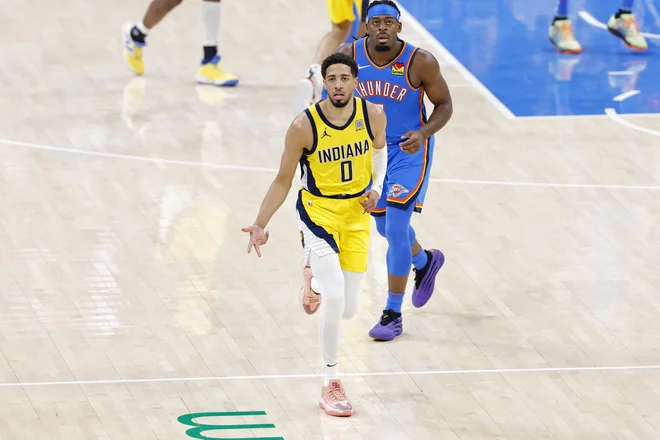 Tyrese Haliburton je v končnici zbiral odlične nastope. FOTO: Alonzo Adams/Imagn Images Via Reuters Connect