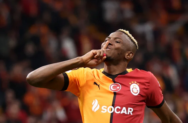 Victor Osimhen je očaral navijače Galatasaraya in tudi okuse vodilnih mož turškega velikana. FOTO: Murad Sezer/Reuters