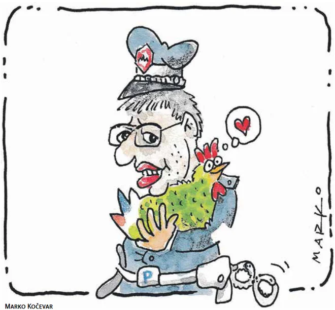 Slovenska varnostna romantika. KARIKATURA: Marko Kočevar