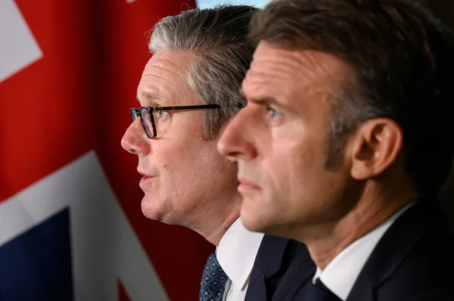 Macron je že marca napovedal strateško razpravo o širitvi francoskega jedrskega ščita. FOTO: Leon Neal/Reuters
