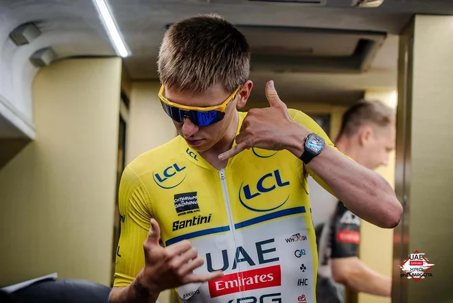Tadej Pogačar z uro Richard Mille RM 67-02. FOTO: Instagram