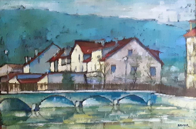 Ivan Brudar: Kočevje - most čez Rinžo. FOTO: Kočevska Knjiga