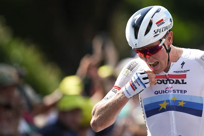 Po pričakovanjih, Tim Merlier je danes upravičil vlogo glavnega favorita. FOTO: Anne-christine Poujoulat Afp
